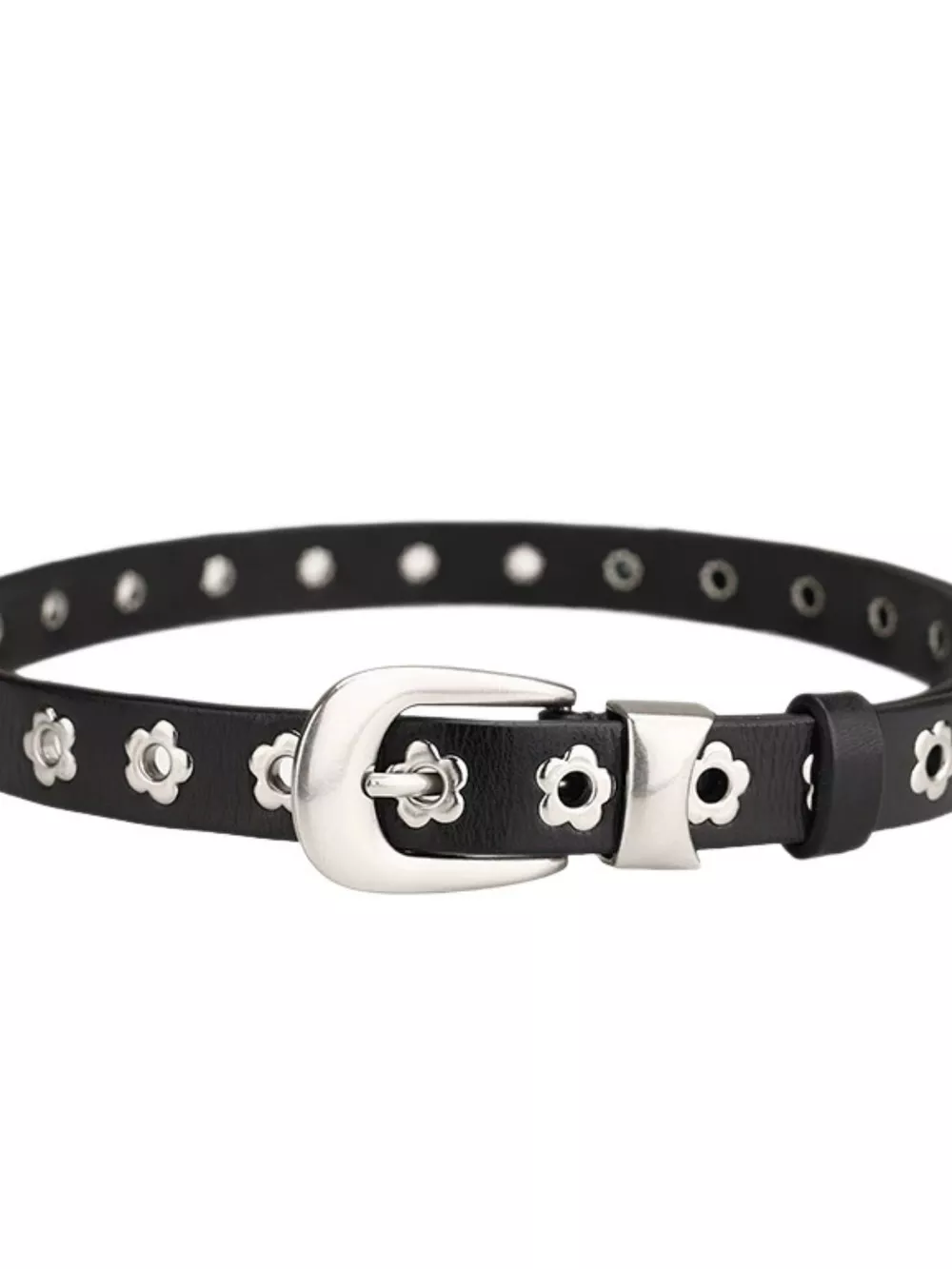 Flower Adjustable Leather Belt, image 3
