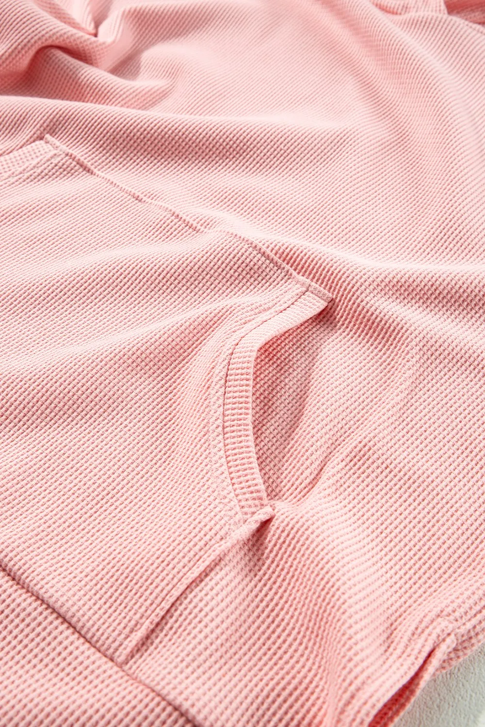 Waffle-Knit Long Sleeve Hoodie, image 20