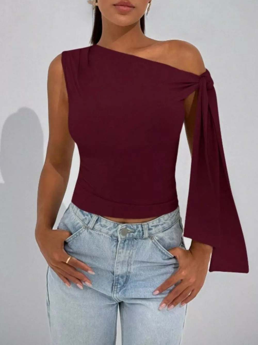 One-Shoulder Tie Detail Top, image 13