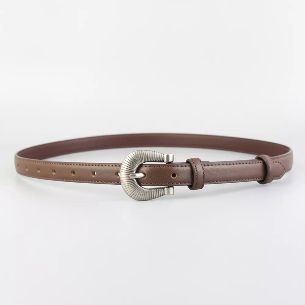 Skinny Belt with Silver Buckle, image 3