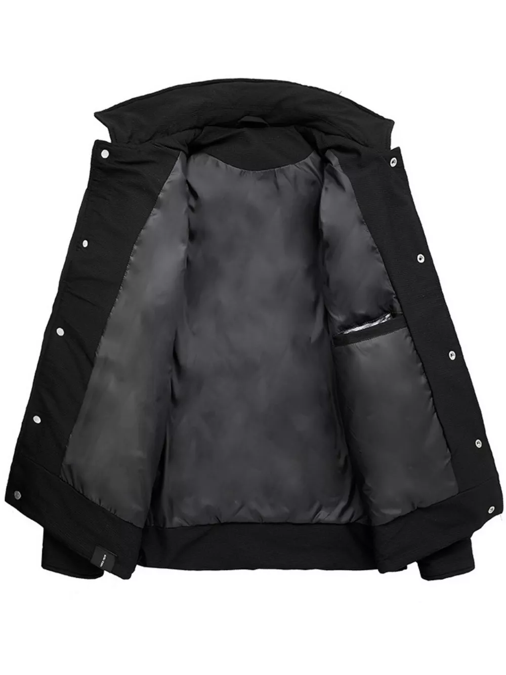 Men's Plus Size Quilted Snap-Down Padded Coat, image 3