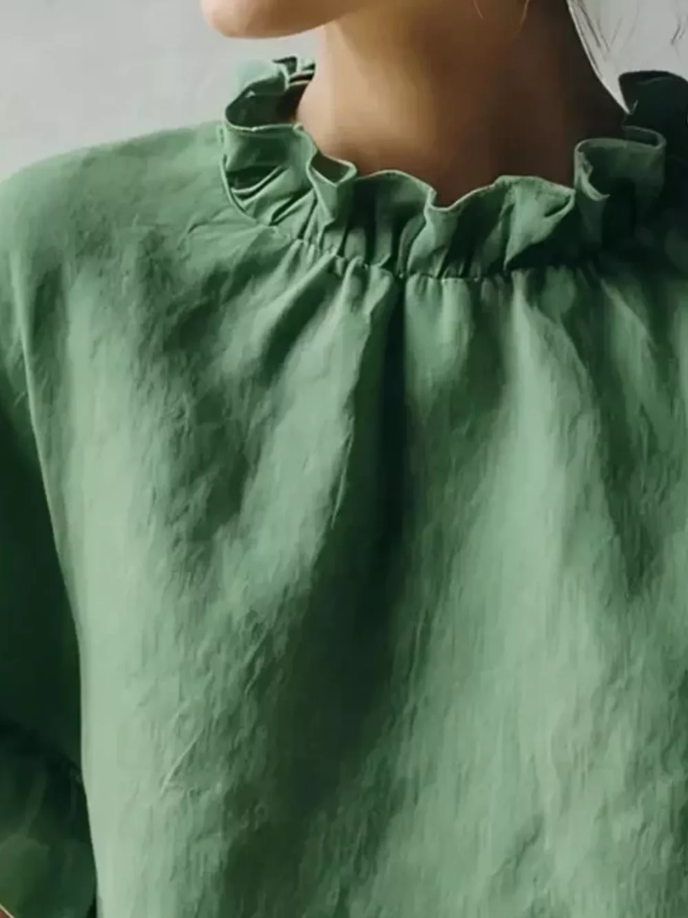 Full Size Elegant Ruffle-Neck Short Sleeve Blouse Plus Size, image 20