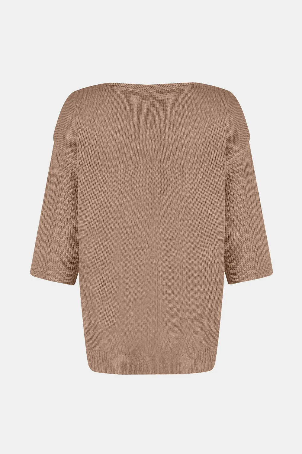 V-Neck Three-Quarter Sleeve Knit Top, image 6