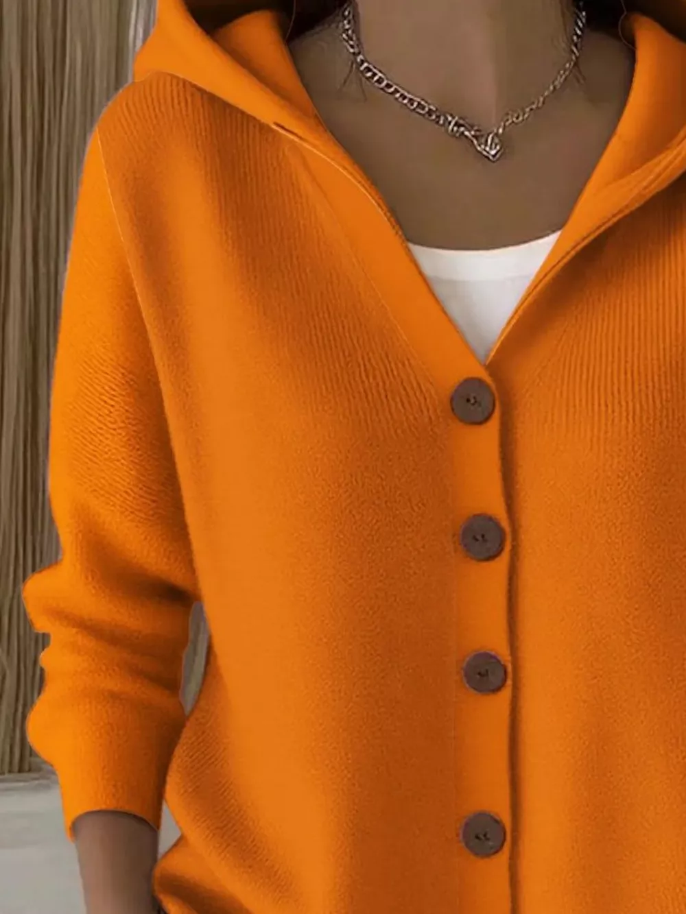 Full Size Hooded Button-Down Knit Cardigan Plus Size, image 19