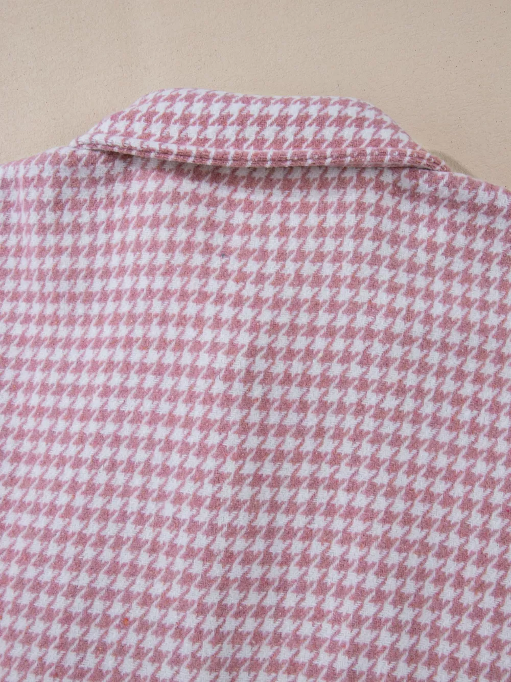 Button Down Houndstooth Color Block Shacket, image 21