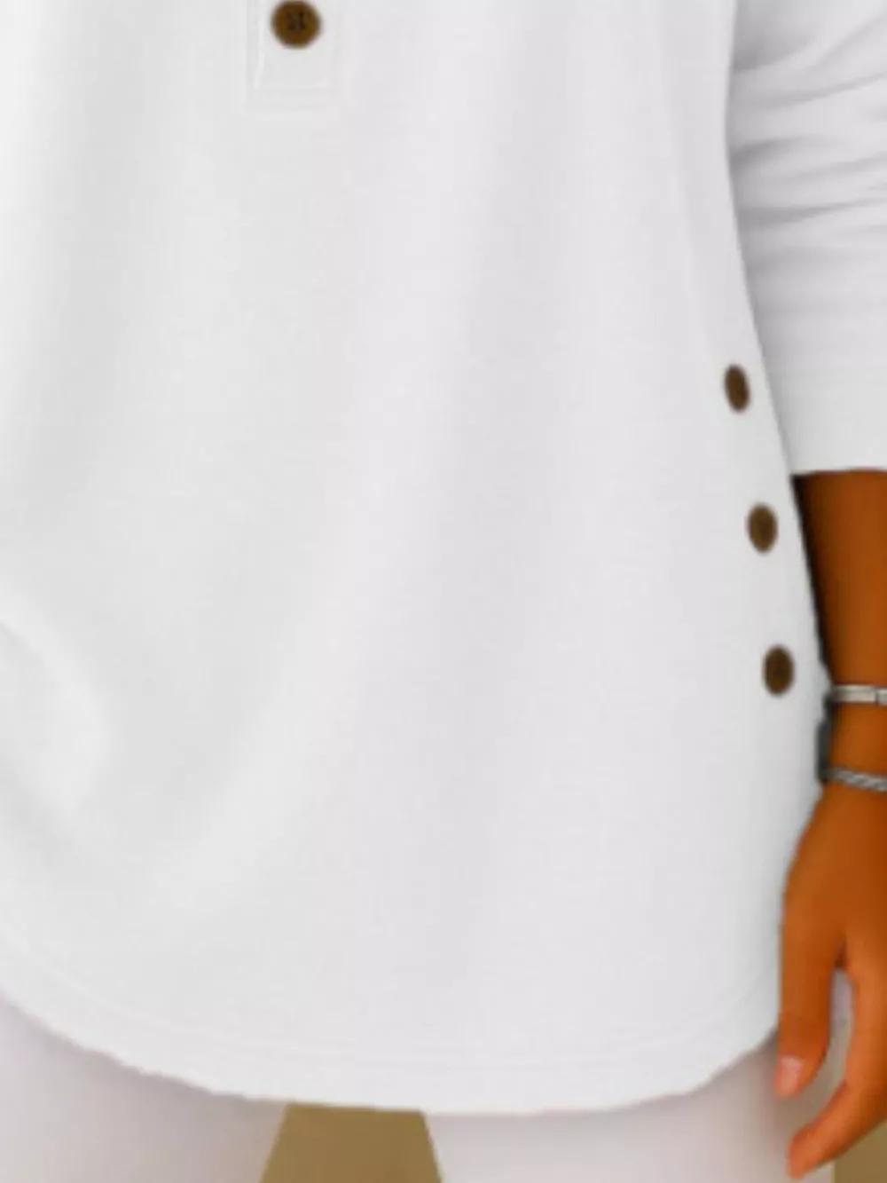 Full Size Button Detail Corduroy Top Plus Size, image 24