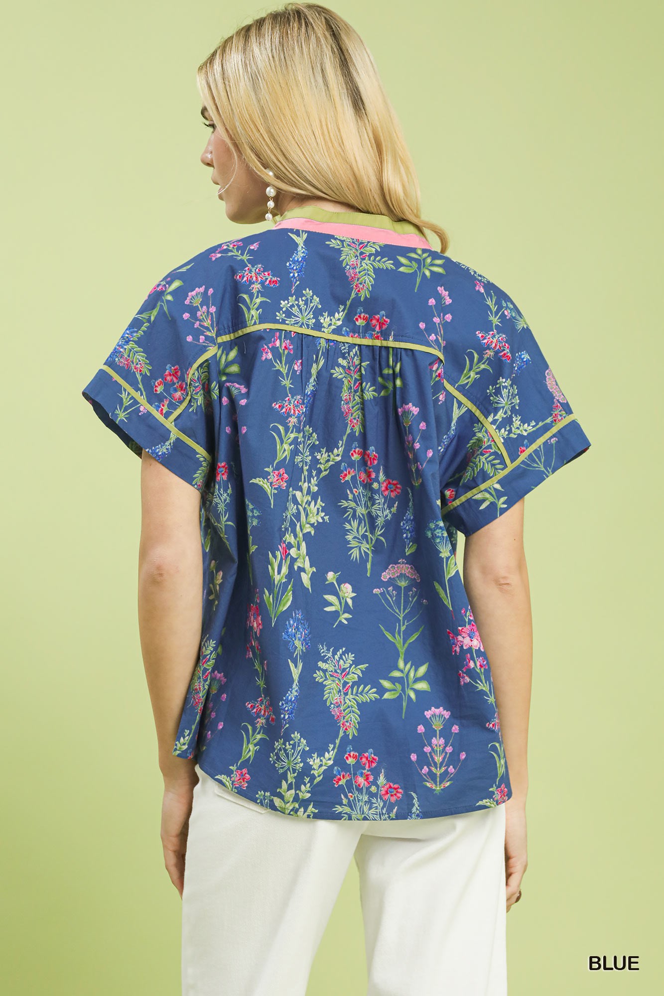 Botanical Floral Button Front Top, image 5