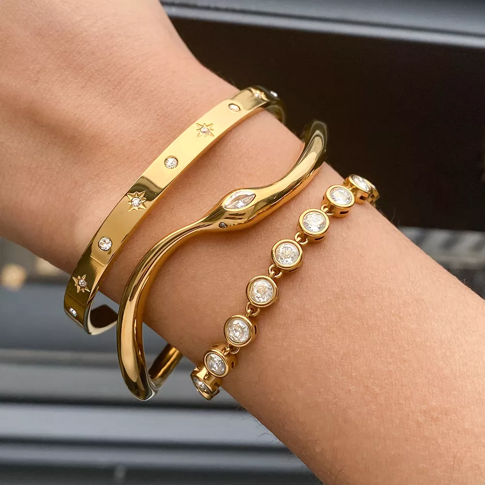 18K Gold-Plated Wave Bracelet, image 6
