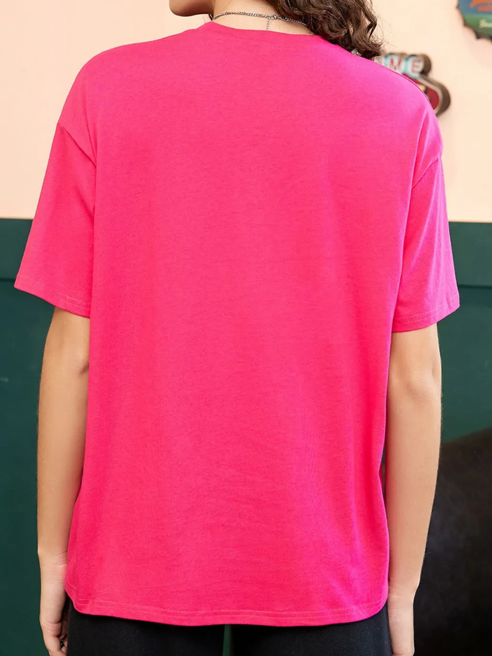 Letter Graphic Round Neck Half Sleeve T-Shirt, image 12