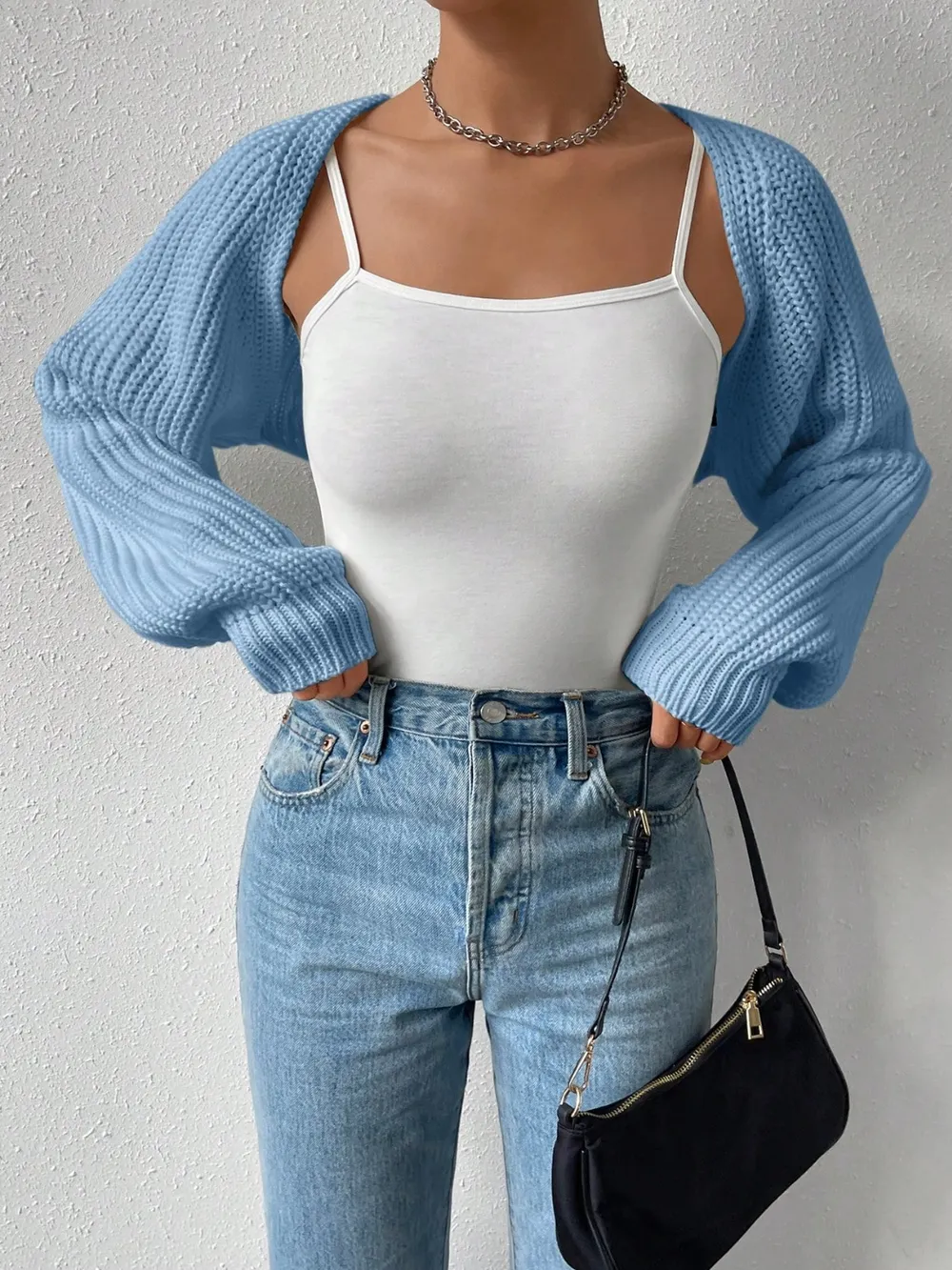 Open Front Long Sleeve Cropped Cardigan, image 25