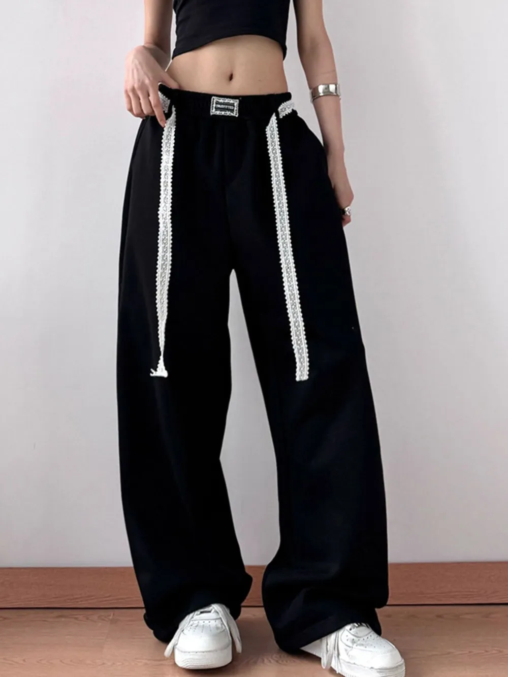 Elastic Waist Wide Leg Pants, image 9