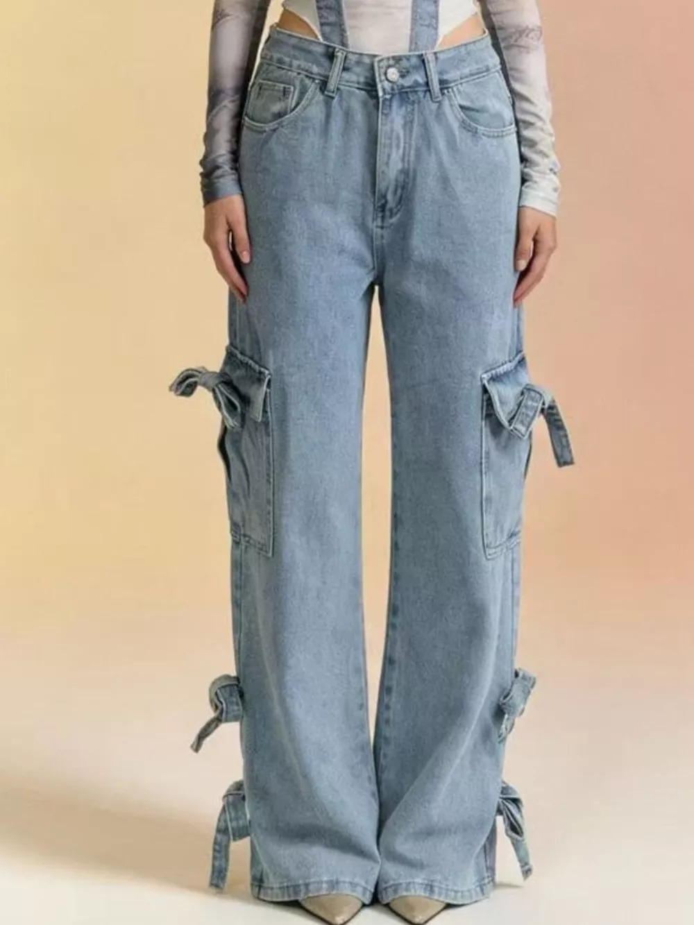 Bow Wide Leg Jeans, image 8
