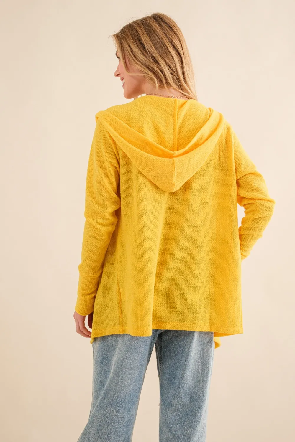 Full Size Thermal Hooded Open Front Cardigan with Pockets, image 2