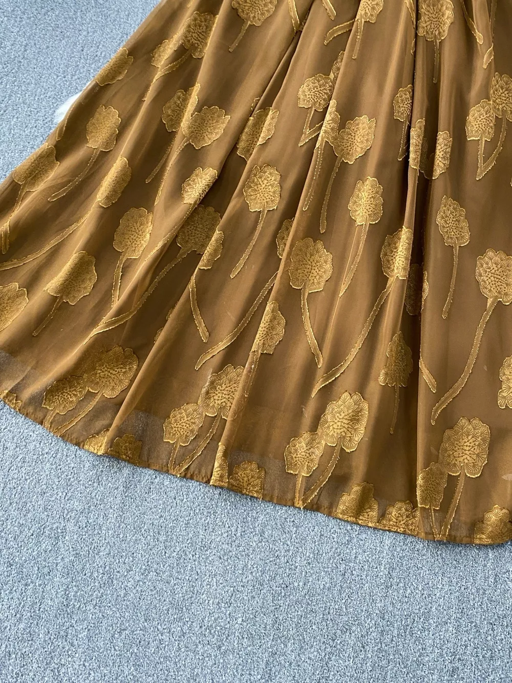 Button Front Puff Sleeve Chiffon Dress, image 22