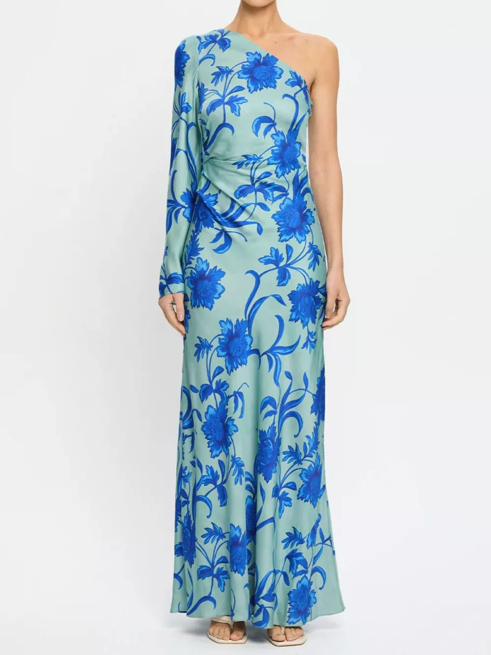 Floral Print One-Shoulder Maxi Dress, image 5