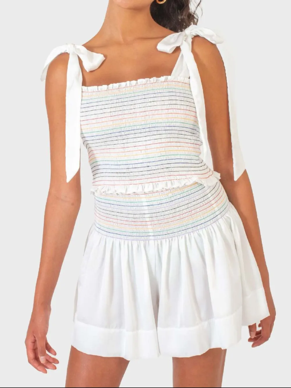 Smocked Tie Shoulder Cami and Shorts Set, image 4