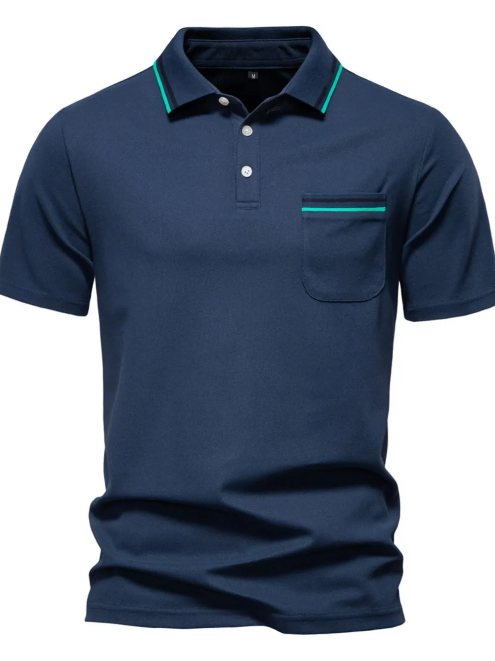Men's Short Sleeve Collared Neck Striped Polo, image 6