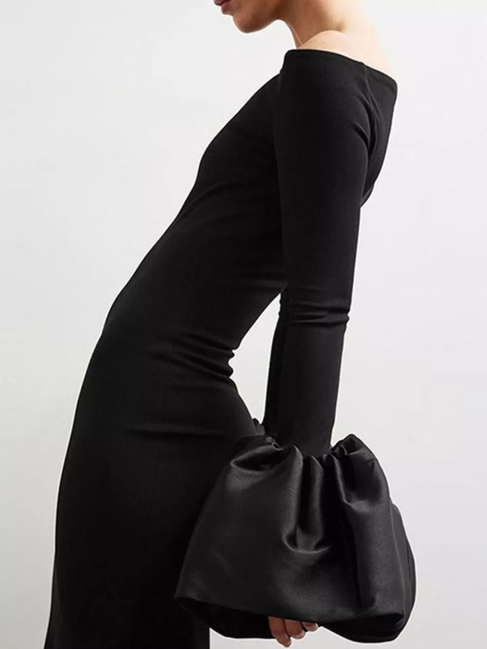 Off-Shoulder Flounce Sleeve Maxi Dress, image 3