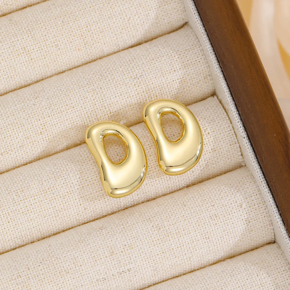 18K Gold-Plated Bubble Letter Stud Earrings, image 14