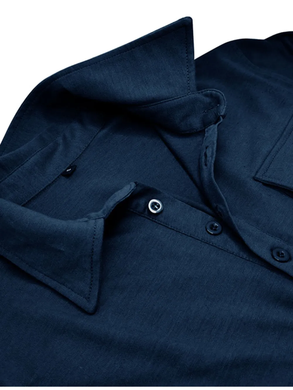 Men's Basic style Collared Neck Long Sleeve Polo, image 5