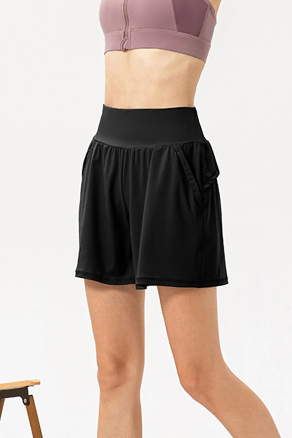 Pocketed Elastic Waist Active Shorts, image 9
