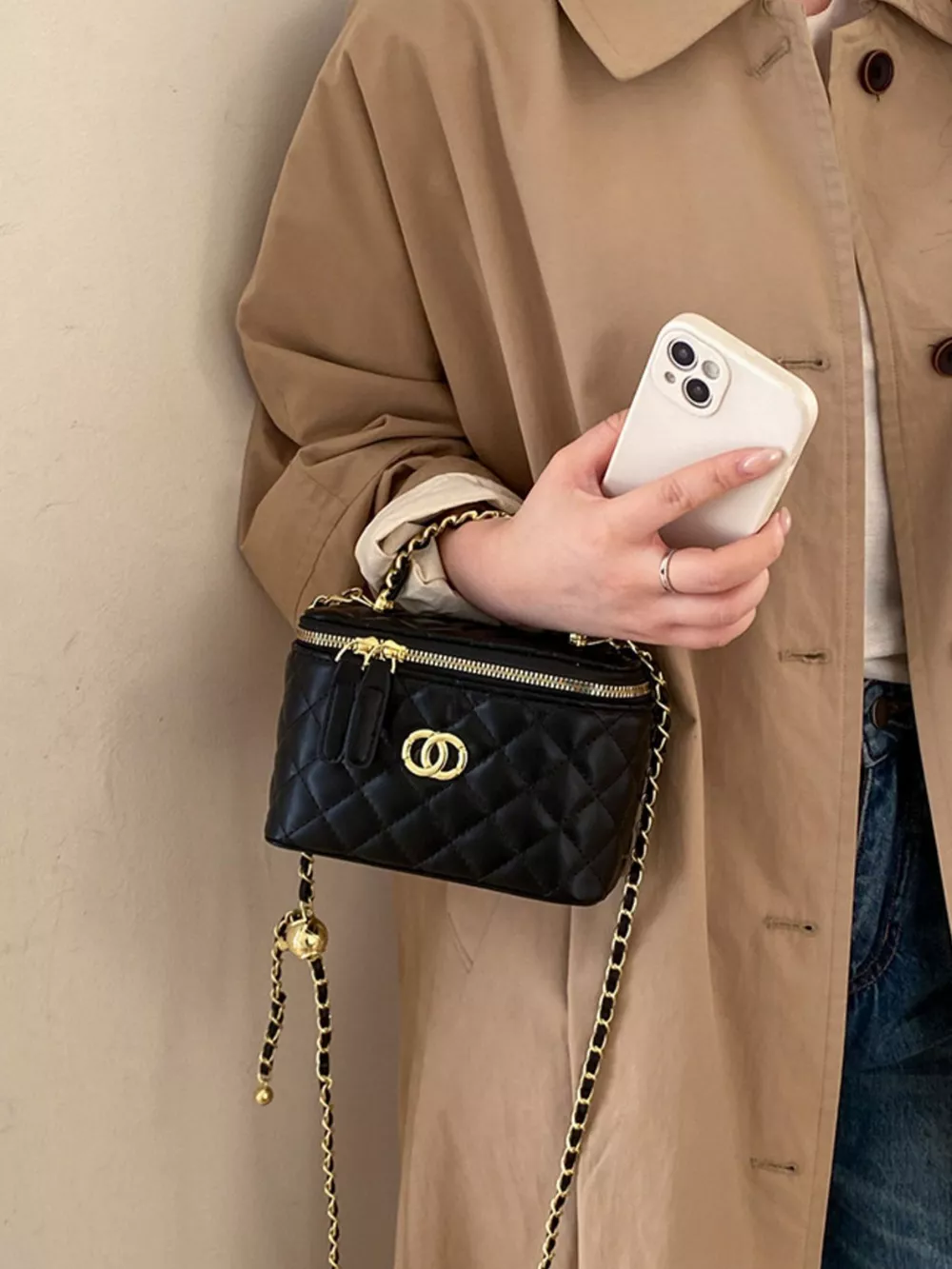 Quilted Leather Crossbody Bag, image 4