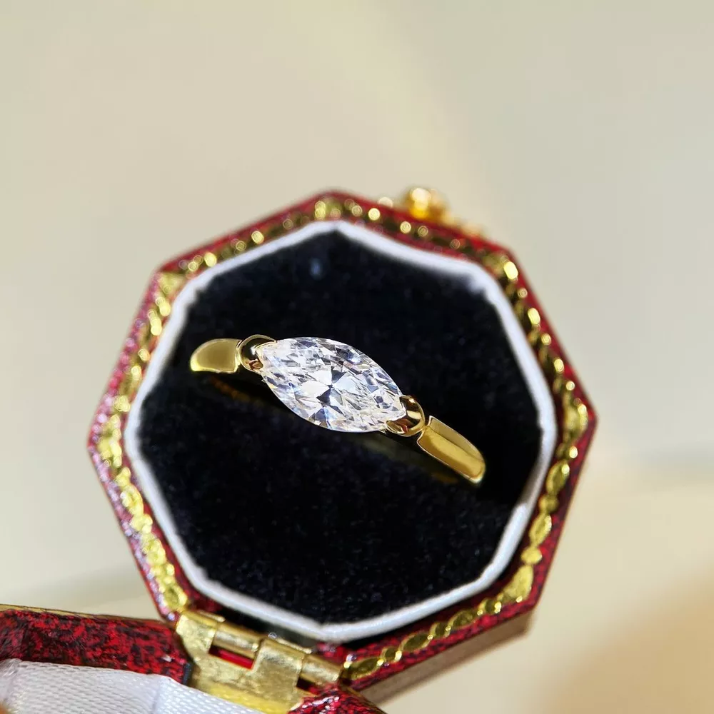 925 Sterling Silver Marquise-Cut Ring, image 6