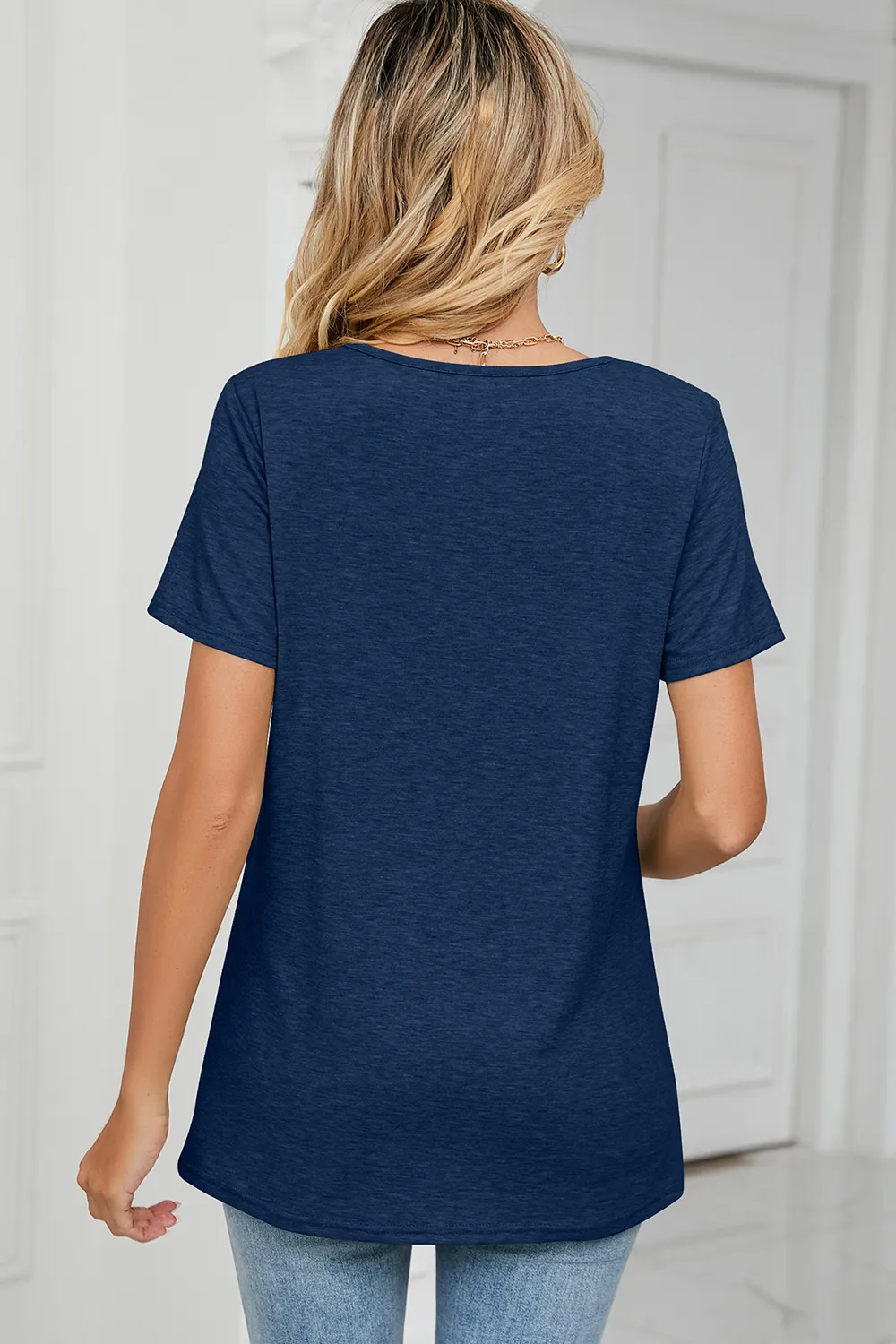 Ruched Heathered Short Sleeve T-Shirt, image 9