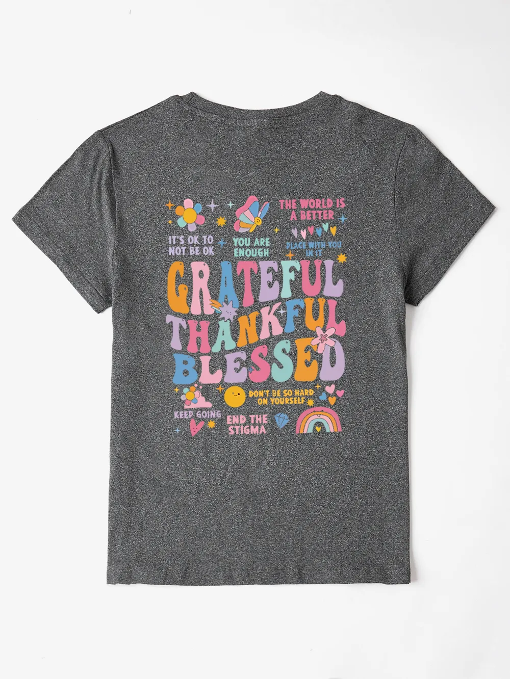 Letter Graphic Round Neck Short Sleeve T-Shirt, image 24