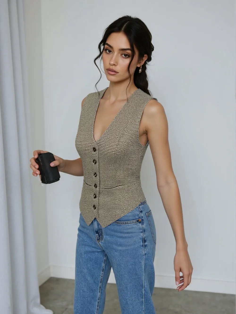 Plaid Button Down Vest, image 5