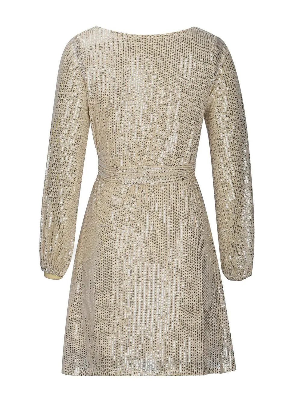 Sequin Tie Waist Long Sleeve Mini Dress, image 13