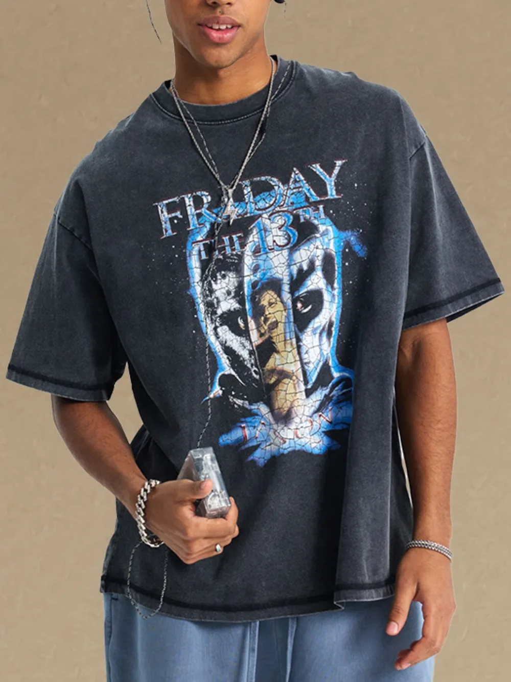 Men's Graphic Round Neck Half Sleeve T-Shirt, image 2