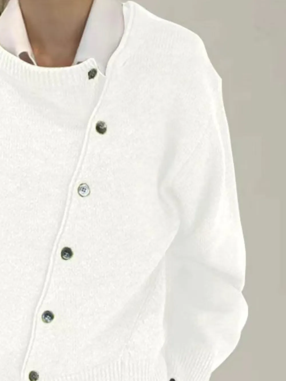 Dropped Shoulder Buttoned Cardigan, image 17