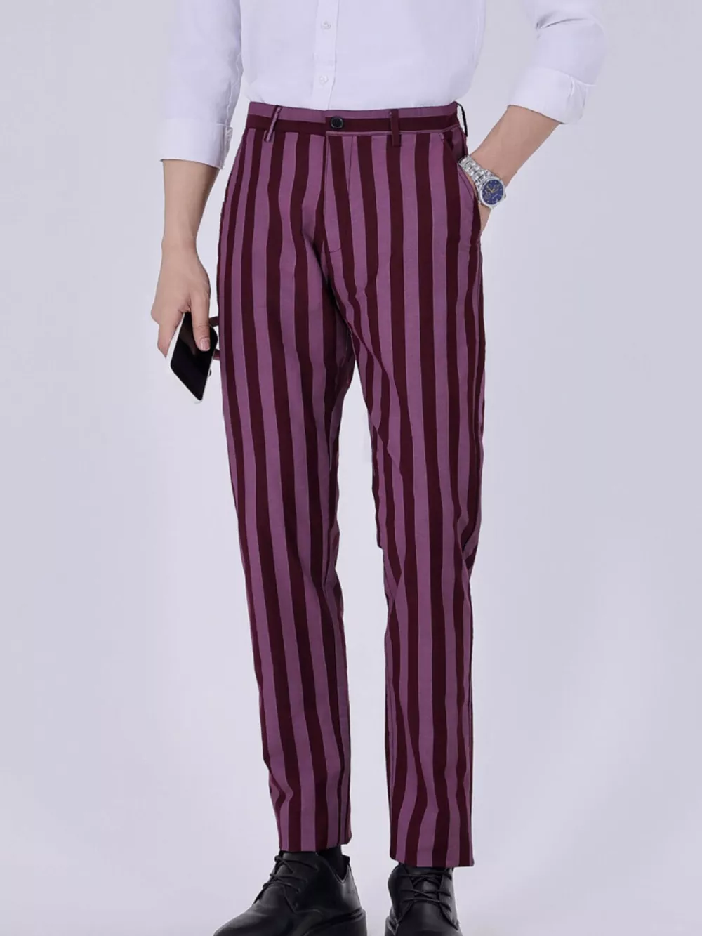Men's Striped Slim-Fit Pants, image 2