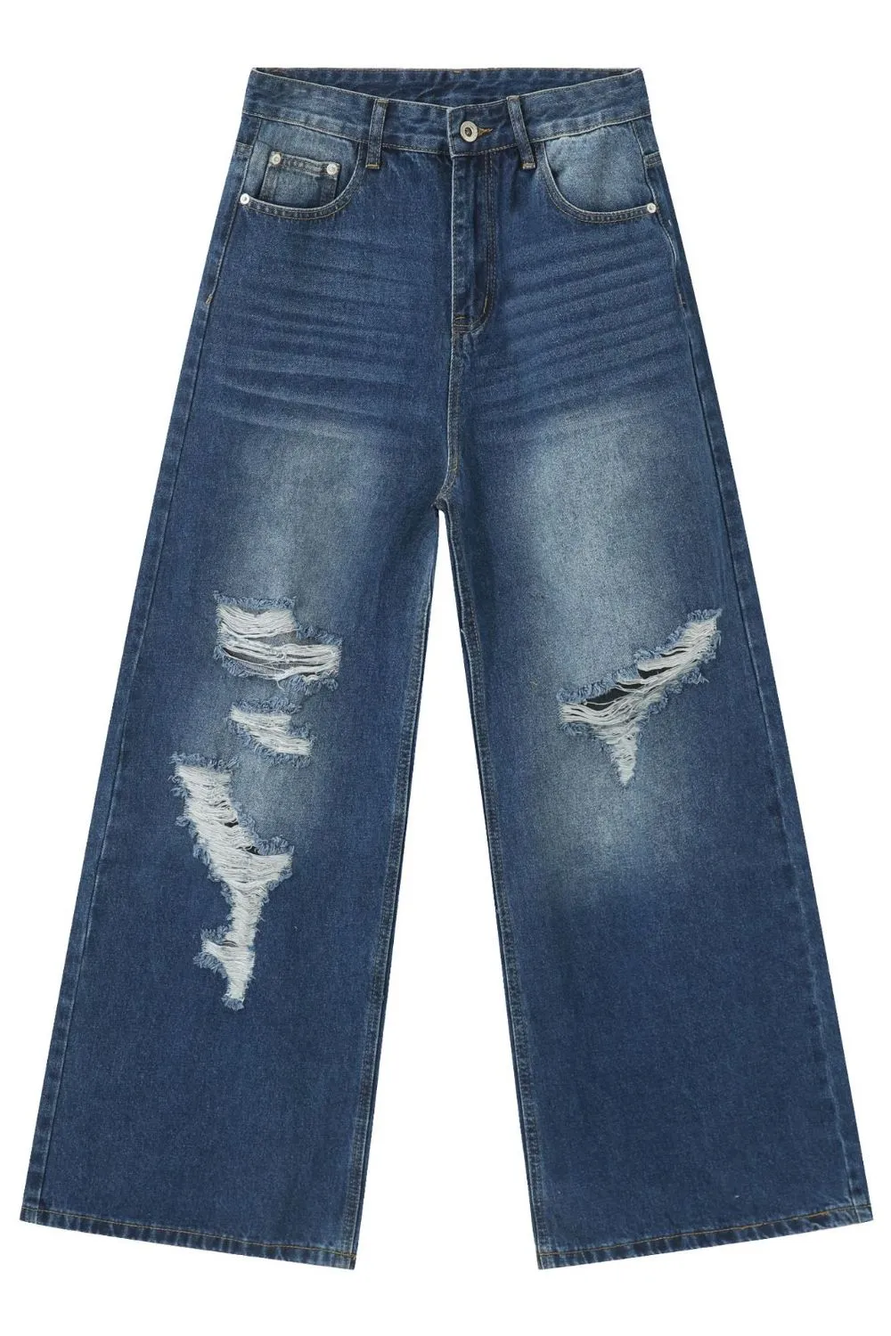Men's Distressed Wide Leg Jeans, image 5