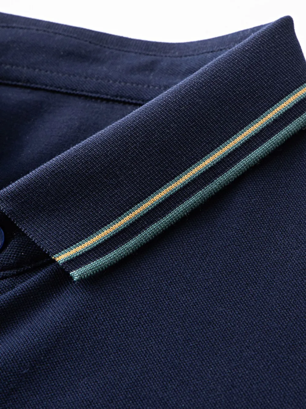 Men's Short Sleeve Breathable Polo with Striped Collar, image 4