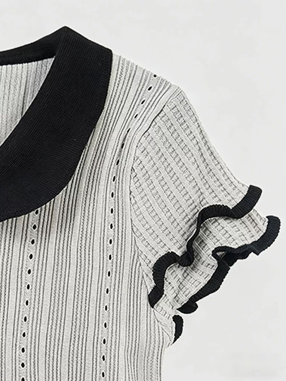 Peter Pan Collar Short Sleeve T-Shirt, image 7
