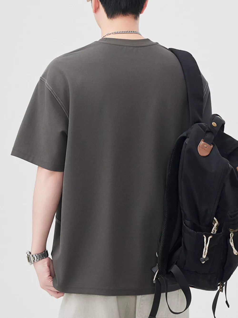 Men's Plus Size Round Neck Short Sleeve T-Shirt, image 4