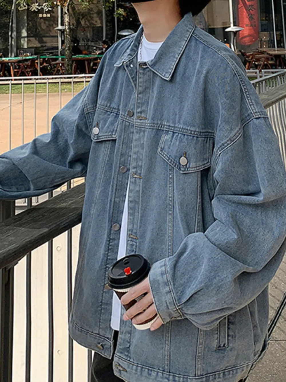 Men's Full Size Button Up Long Sleeve Denim Jacket Plus Size, image 4