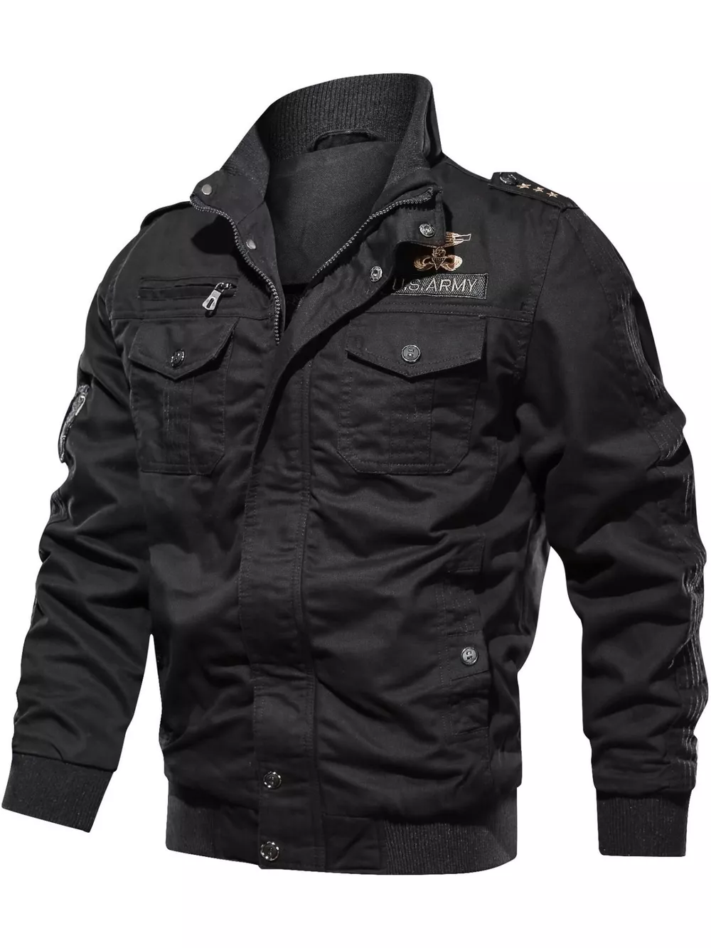 Men's Plus Size Zip Up Lightweight Bomber Jacket, image 6