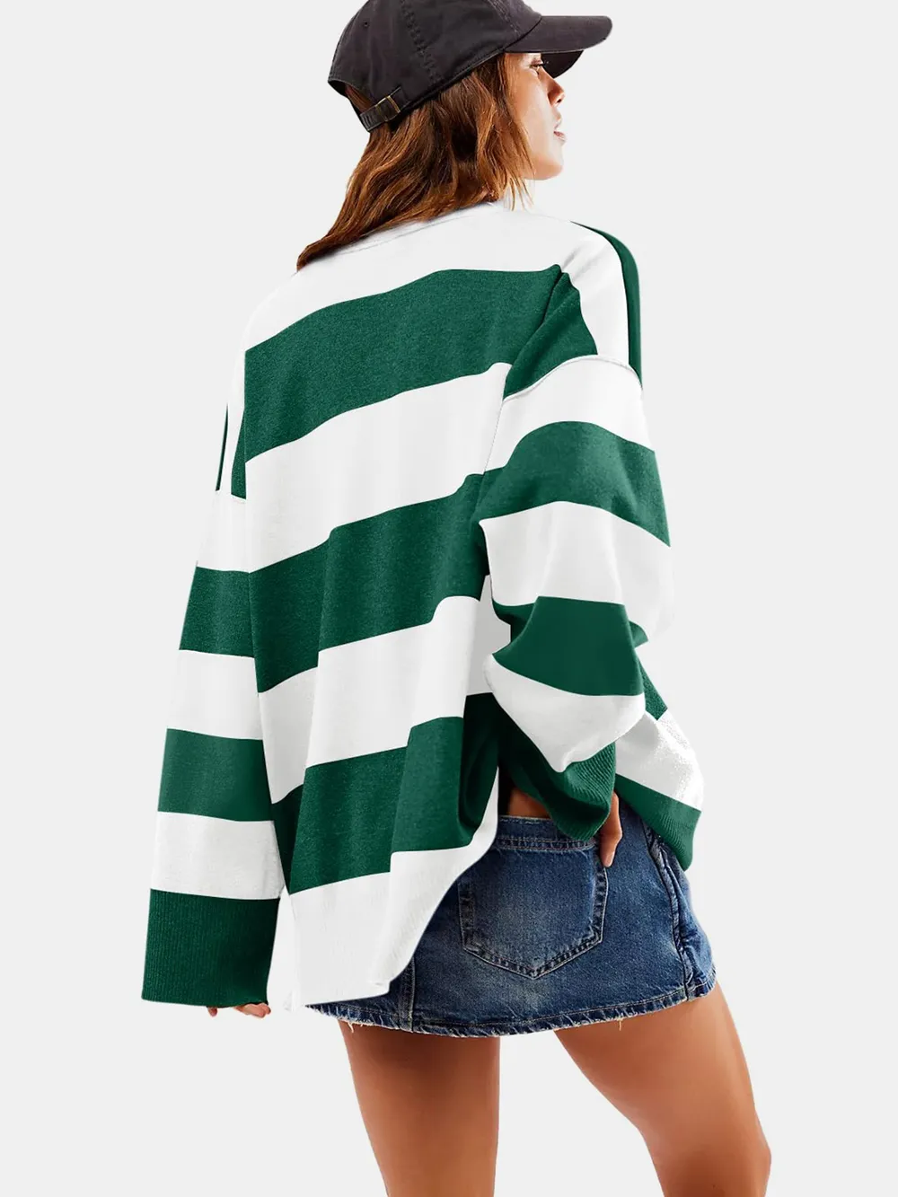 Color Block Half Zip Long Sleeve Sweater, image 8