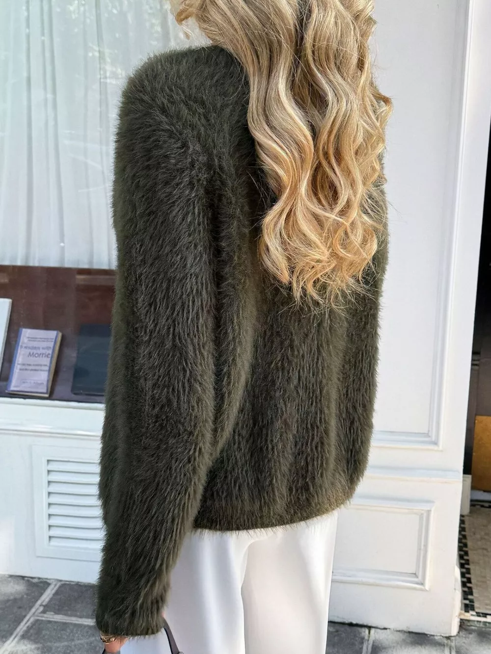Fuzzy Knit Button-Up Cardigan, image 5