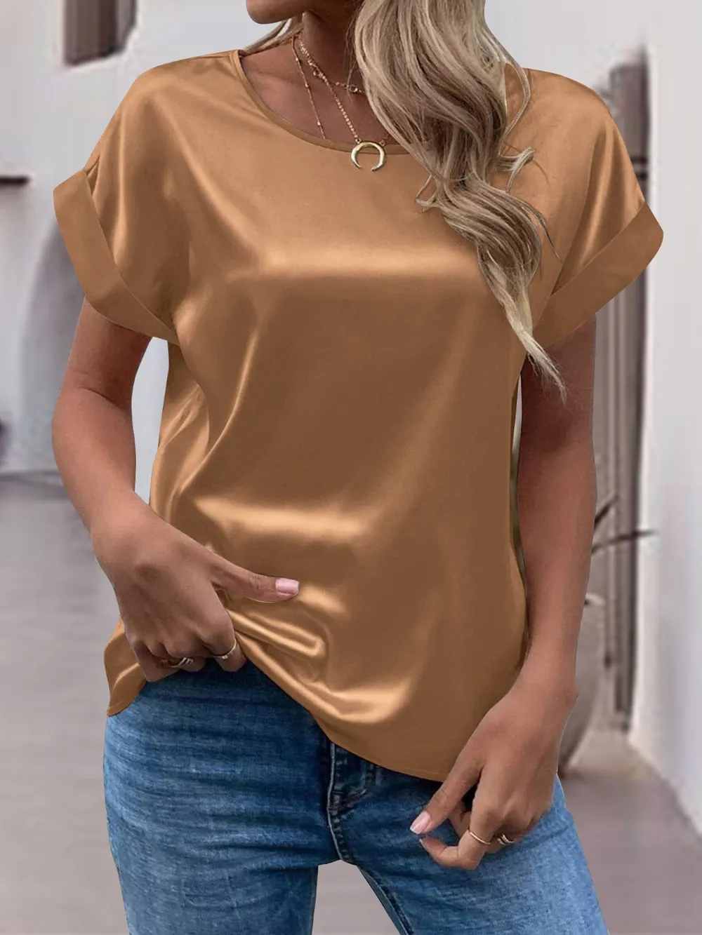 Round Neck Short Sleeve T-Shirt, image 33
