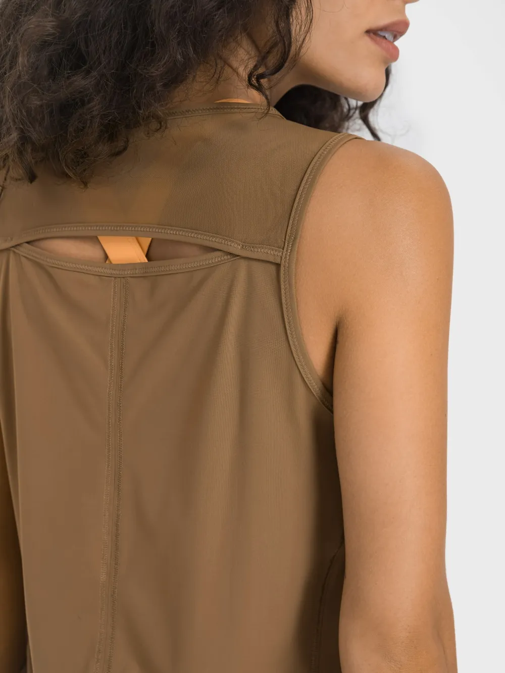 Cutout Back Round Neck Active Tank, image 34