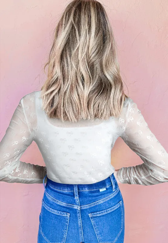Bow Round Neck Long Sleeve Top, image 6