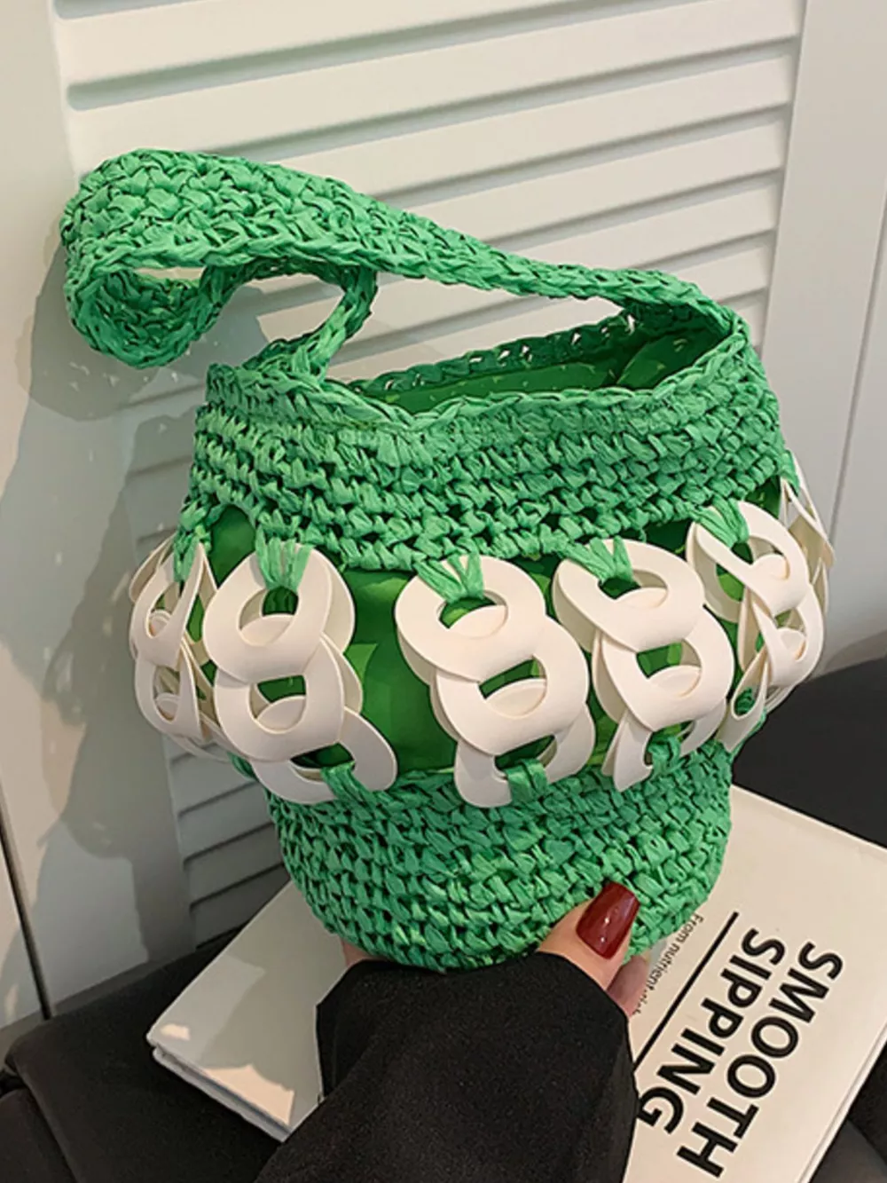 Woven Bucket Handbag, image 11