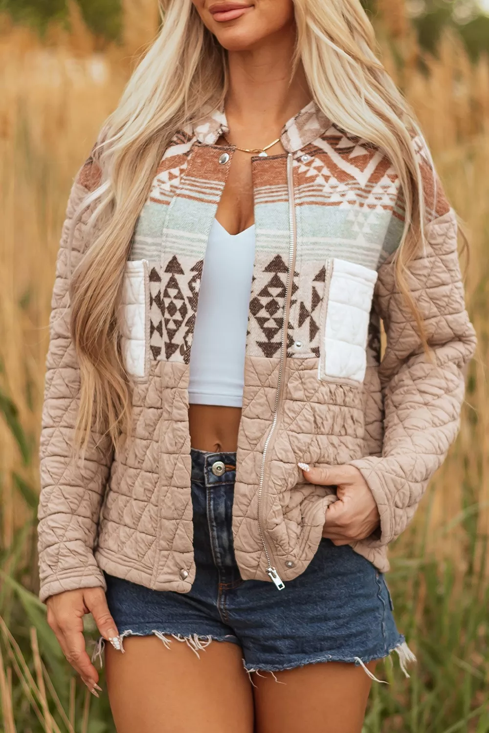 Aztec Quilted Patchwork Western Jacket, image 3