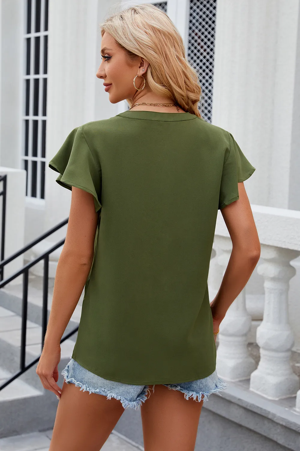 Notched Cap Sleeve T-Shirt, image 20