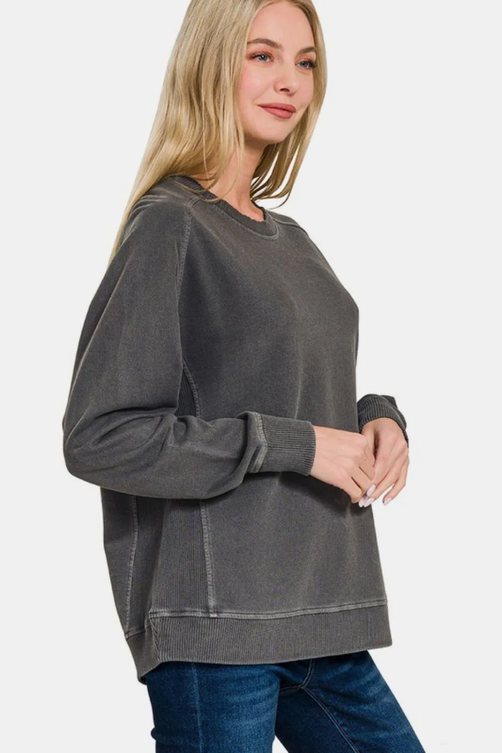 Full Size Pigment Dyed French Terry Sweatshirt, image 3