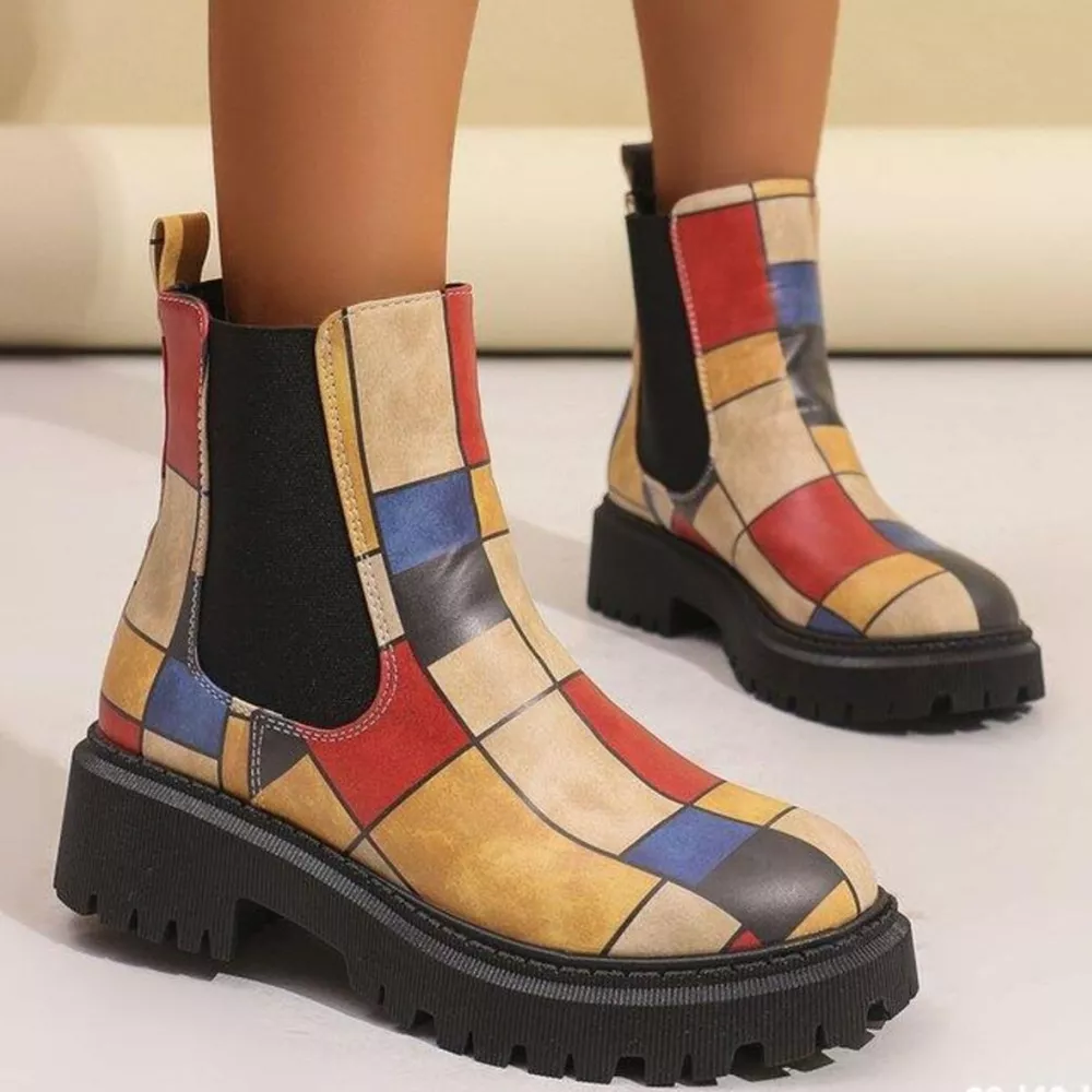Round Toe Chunky Heel Ankle Boots, image 2